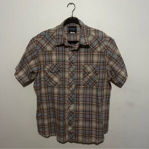 Wrangler Men's Casual Plaid Shirt - Blue and Brown